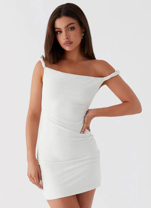 Twist Shoulder Mini Dress