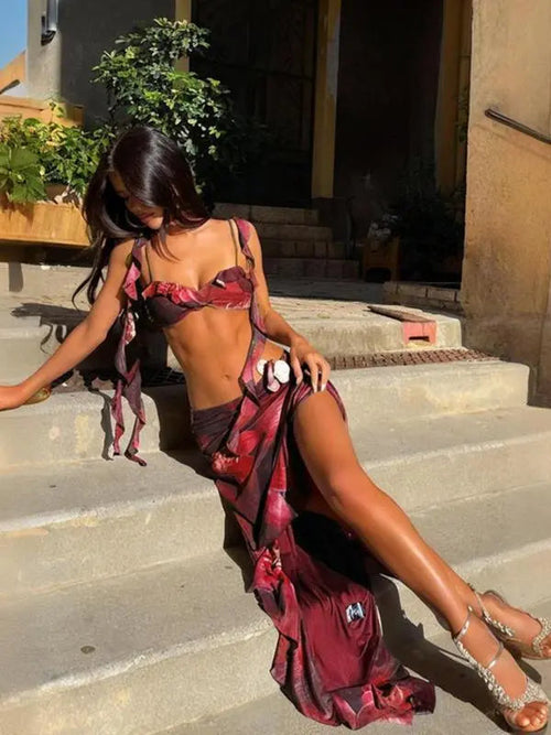 Floral Print Two-piece Set